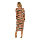 Wrangler Women’s Desert Tan Mesh Long Sleeve Maxi Dress